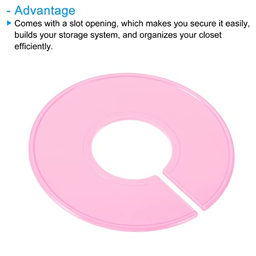 PATIKIL Clothes Dividers, 12 Pack Closet Clothing Rack Size Dividers Blank Labels Sorting Round Separator for Closet, Pink - color: Pink