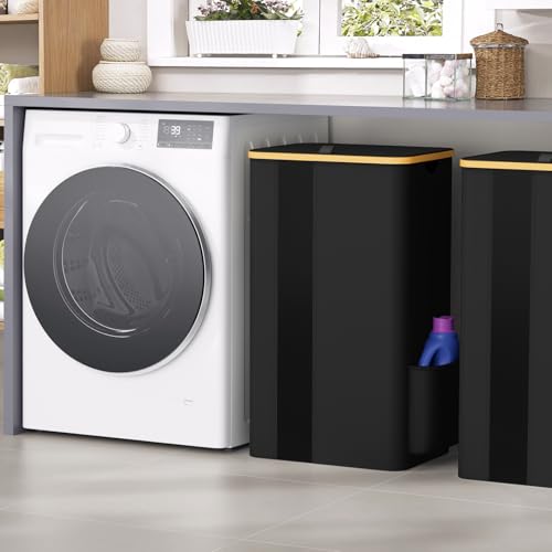 BlissTotes Laundry Basket with Lid, 100L Clothes Laundry Hamper with Handles and Removable Laundry Bag, Breathable Design Hamper with Lid for Bedroom, Bathroom, Dorm, Laundry Room - Black - color: Black, size: 100L