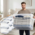 288QT Set Heavy-Duty Stackable Clear Storage Bins with Lids -Clear Plastic Organizing Containers for Home, BPA-Free, Pull Handles and Secure Latches - style: 288QT (60QT X 4 Pack+28QT+20QT)