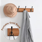 Shoe Storage Bench with Coat Rack, 27.6in Hall Tree Shoe Rack, 3-Tier Bamboo Entryway Bench Holds Up to 330lb for Bedroom Hallyway - size: 27.6in with Hooks