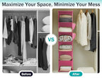 YOUDENOVA Hanging Closet Organizer, Closet Hanging Storage Shelves (Pink) - color: Pink