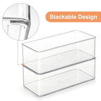 Heyuzb 4 PACK Freezer Organizer Bins Clear Stackable Storage Bins for Fridge Organization and Storage - size: 4 PACK