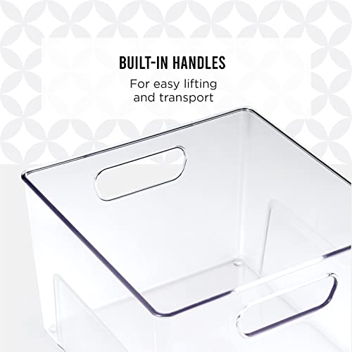 Copco Narrow Clear Bin, 10.5 x 4.5 x 6-Inch, for Kitchen, Fridge, Pantry, Laundry, and More