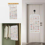 80 Pockets Double-Sided Hanging Jewelry Storage Bag, Transparent Earring, Bracelet, Ring Bag, 33x17 Inch Large Size Fits Wardrobe/Shelf Rod, Travel Portable, Non-Woven(White)