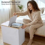 efluky Laundry Hamper with Lid, Double Laundry Hamper with 2 Removable Bags, 2 Section Laundry Basket with Bamboo Handles for Bathroom, Bedroom & Laundry Room, 140L (36.9 Gallon) Light Grey - color: Light Grey, size: 140L Dual