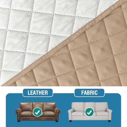 2 Pack Water Resistant Armrest Covers for Chairs and Sofas Couch Arm Covers for Sofa with 3 Pockets for Phone Sofa Arm Protector for Pets, Cats (Sand) - color: Sand