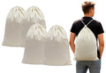 COTTON CRAFT Large Laundry Bag Backpack - 4 Pack Heavy Duty Durable Canvas Drawstring Closure Laundry Bag - Washable Utility Sack, College Dorm Hamper, Travel Laundry Organizer -18x24 inches - Natural - size: Backpack / 4 Pack
