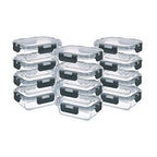 GULFLIN 24-Piece Small Glass Food Storage Containers with Lids Airtight, 1.5 Cup Meal Prep Containers Set, Microwave&Dishwasher Safe, Leak-Proof, BPA-Free, Grey - color: 12oz,Same Size - 12 Pack,Grey Set