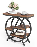 End Table, Narrow Side Table with 4-Tier Large Storage Space, Modern Bedside Table for Living Room, Home Office, Bedroom, Brown - color: Brown