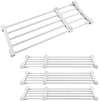 Geetery 4 Pcs Closet Tension Shelf Metal Expandable Closet Shelf Dividers Adjustable DIY Shelf Separators in Closet Tension Rod Storage Rack for Cabinet Kitchen Wardrobe (19.7''-31.5'' X 9.45'') - size: 19.7''-31.5'' x 9.45''