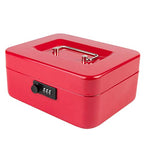 KYODOLED Medium Cash Box with Combination Lock Safe Metal Money Box with Money Tray for Security Lock Box 7.87"x 6.30"x 3.54" Red Medium - color: Red, size: Medium