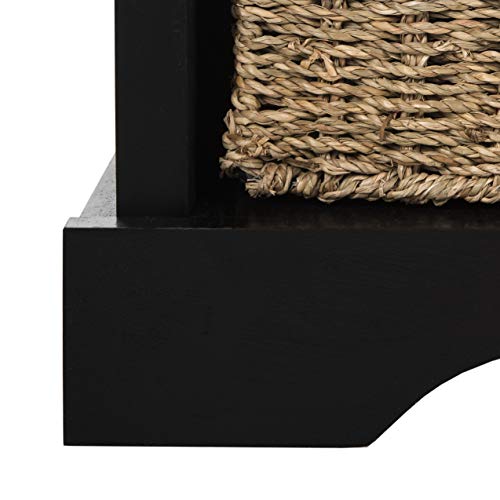 Safavieh American Homes Collection Lonan Grey and White Wicker Storage Bench - color: Black