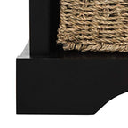 Safavieh American Homes Collection Lonan Grey and White Wicker Storage Bench - color: Black
