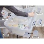 Rubbermaid Cleverstore 74 Qt Clear Storage Bins with Lids and Nesting Tray, 4-Pack, Stackable, BPA-Free, Made in USA - size: 74 Qt - 4 Pack w/ Trays