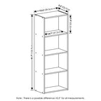 Furinno Luder Bookcase / Book / Storage, 4-Tier, French Oak - color: French Oak, size: 4-Tier, 9.3 x 15.6 x 41.7