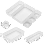 Poeland 5 Pcs Drawer Organizer Tray Storage Box for Bedroom Nightstand Drawer Dresser Bathroom Kitchen Drawer, Frosted - size: 5pcs