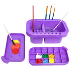 MyLifeUNIT Paint Brush Cleaner, Paint Brush Holder and Organizers with Palette for Acrylic, Watercolor, and Water-Based Paints (Purple) - color: Purple