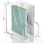 SANRUI Clear Vertical Magazine File Holder, Acrylic Desk Organizer and Storage Bins Holding for Magazines Binders, Notebooks, Envelopes A4 Folder Binder Holders Sorter, 3 Compartments - style: A4 3-Sections File Holder