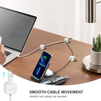 Picozon 6 Pack Magnetic Cable Clip Organizer Cord Holder, Picozon Adhesive Cable Management, Wire Phone USB Charger Cable Holder Keeper Organizer for Car, Office Home Desktop, Wall, Night Table - size: Pack of 6