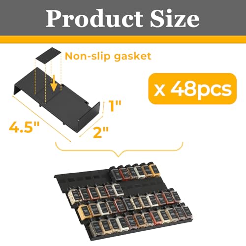 Famhap Spice Drawer Organizer, 48PCS Interlocking Expandable Seasoning Rack Tray Insert for Kitchen Drawers, Spice Rack Drawer for Spice Jars - color: Black, size: 48pcs