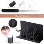 Jetec Mail Holder Cutout Metal Letter Holder Countertop Organizer Cutout Mail Lettering Design with Letter Opener for Home Office Envelope Bill Filling Paper Document Storage(Black Artistic Font)