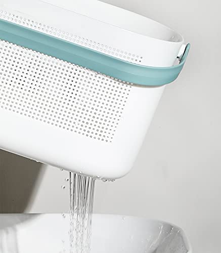 UUJOLY Plastic Storage Baskets with Handles, Shower Caddy Shelf Organizers Basket for Bathroom, Kitchen, Dorm Room, Green, 2 Pack - color: Green, size: 2 Pack