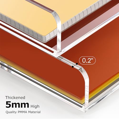 4 Tier Stackable Letter Tray, Acrylic Paper Organizer File Trays Paper Sorter, Clear Office Supplies Accessories for Letter/A4 Size Folders Documents 12.4inx8.86inx6.65in - style: Ultra-thin 4Tier trays