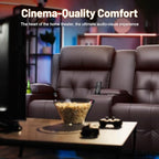 Loveseat Recliner Sofa, Home Theater Seating with Massage, RV Wall Hugger Reclining Couch with Console, USB, Cup Holders & Drawer, Manual Loveseat Recliners RV Sofa for RV & Home Theater - color: Brown, size: Loveseat 67''