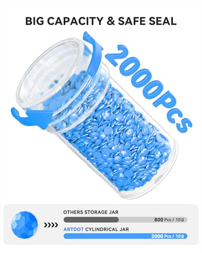 ARTDOT 120 Slots Storage Container for Diamond Art Kits for Adults, Portable Bead Storage Boxes for Diamond Painting Accessories and Tools - color: Blue, size: Large