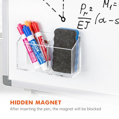 BEYGORM Magnetic Dry Erase Marker Holder for Whiteboard,Non-slip Acrylic Magnet Pen Holder for Fridge Refrigerator,Locker Organizer for Work,Locker Accessories,Pencil Cup for Desk,Marker Organizer - color: Clear