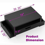 Simple Trending Wood Monitor Stand Riser with Drawer and Pen Holder, Desk Organizer for Home Office, Black
