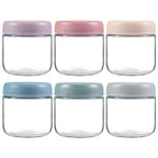 NETANY 6-pack 10oz Glass jars with Airtight Lids, Overnight Oats Containers with Lids, Wide mouth Mason Salad jars, Glass Food Storage Containers for Snacks Yogurt Spice Sugar - color: Multicolor- 10 oz (6 Pack)