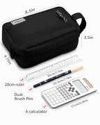 Sooez Big Capacity Pencil Case, Upgraded Canvas Pencil Pouch Large Pencil Bag Organizer, Separate Compartments Easy Grip Handle, Aesthetic Supply for School Teens Adults, Pink Pen Case - color: Canvas Pink