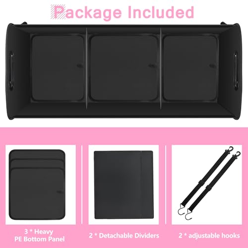 AOPHY Trunk Organizer for Car, 95L Large Capacity Trunk Storage with Non-Slip Bottom Strips, Cargo Organizer for Suv, Truck, Sedan, Waterproof Portable Car Organizers for Women Men(Pink) - color: Pink