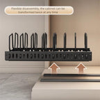 pots and pans organizer under cabinet,pot lid organizers inside cabinet holders for kitchen,Horizontal and vertical pulling modes,cast iron storage (Black Vertical pull-out) - size: Black Vertical pull-out
