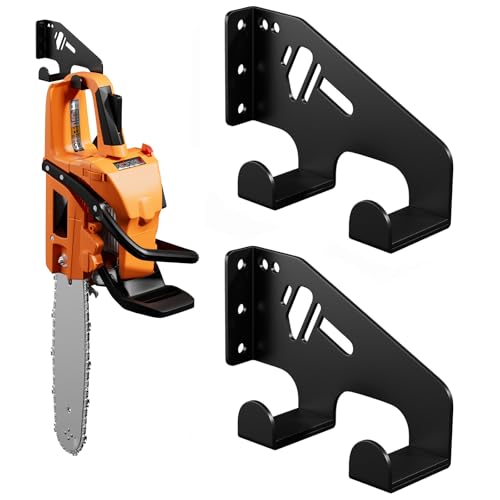 XZHXFX Chainsaw Hanger Wall Mount - Heavy Duty Chainsaw Holder for Garage Organization, Storage Shed Organizer, Chainsaw Rack with Protective Pad, Garage Tools, 2 Pack - color: Black 2 Packs
