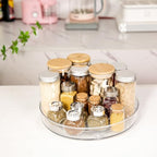 4 Pack Lazy Susan 9.2" Inch Turntable Organizer Pantry Organization and Storage Container Bins Spice Rack Cabinet Rotating Condiment for Pantry Kitchen Vanity Bathroom Jewelry Holder Clear - size: 9.25 inch 4Pack