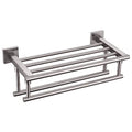 KOKOSIRI Towel Shelf with Double Towel Bars 16 Inches Bathroom Towel Rack Towel Holder Wall Mounted Stainless Steel, Brushed Nickel, B6005BR-L16 - color: Brushed Steel, size: 16 Inch