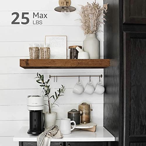 QEEIG Floating Shelves for Wall Bathroom Shelf Bedroom Kitchen Living Room Hanging Book Shelves Small Farmhouse Decor 16 inch Set of 3, Rustic Brown (015-BN3) - color: A. Brown, size: 3pcs