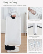 SETVSON Laundry Hamper with Lid,112 L Handwoven Rattan Wicker Laundry Basket, 2 Removable Liner Bags Metal Heightened Feet,6 Mesh Bags,2 Section Large Clothes Hamper for Bathroom Bedroom, Cloud White - color: Cloud White, size: 112 L - 29.6 gal