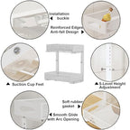 2 Pack Under Sink Pull Out Organizer, 2-Tier Adjustable Height Carbon Steel Storage Rack for Kitchen and Bathroom Cabinet, White - color: White