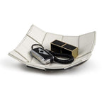 PU Leather Valet Tray for Men Women Key Holder Bowl for Entryway Table Bedside Nightstand Desk Tray for Wallet, Keys Men's Gift - Small, 7.1" D x 7.1" W x 2" H - color: Small White