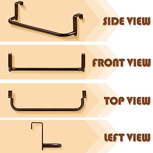 2 Pieces Metal Towel Bar Kitchen Cabinet Steel Towel Rack Bar for Hanging on Inside or Outside of Doors, Home Kitchen Bathroom(Brown) - color: Brown