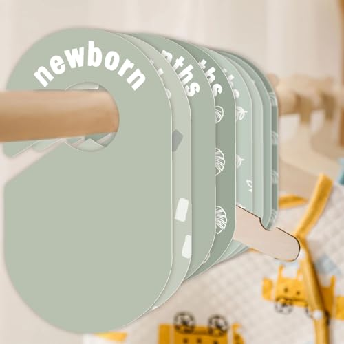 Baby Closet Dividers 8 Pack – Baby Clothes Organizer, Green Leaf Baby Closet Organizer for Neutral Nursery, Baby Clothes Dividers for Closet (Green) - color: Green