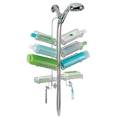 iDesign Steel Hanging Shower Caddy, The Verona Collection – 25” x 14” x 4”, Silver - color: Silver