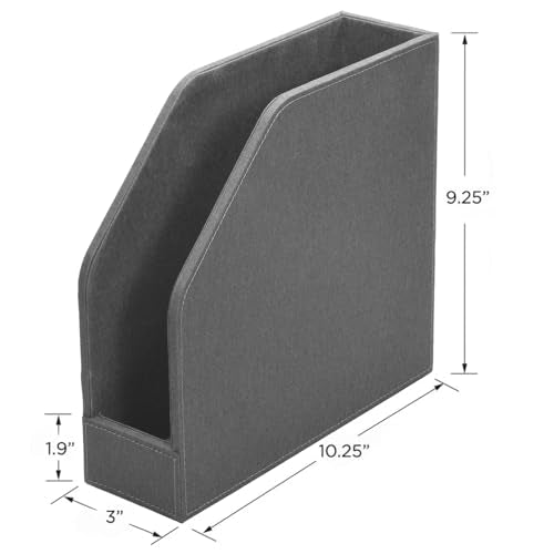 MobileVision Executive Grey Cloth Fabric Vertical File Holders - 2 Piece Combo - color: Grey Fabric