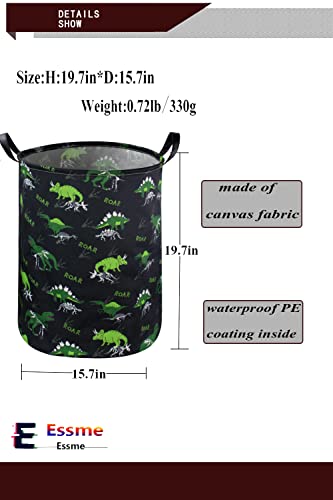ESSME Kids Hamper,Dinosaur Laundry Hamper Collapsible Canvas Dinosaur Storage Basket for Boys Room Decor, Nursery Hamper,Gift Baskets,Home Organizer(Dinosaur laundry hamper) - color: Dinosaur laundry hamper