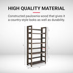 Proman Products - Hickory Bookshelf, Folding Bookshelf, Wooden Storage Shelves (4 Tiers, Rustic Brown) - size: 4 Tiers