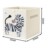 CLCROBD Foldable Animal Cube Storage Bins Fabric Toy Box/Chest/Organizer for Toddler/Kids Nursery, Playroom, 13 inch (Zebra) - color: Zebra