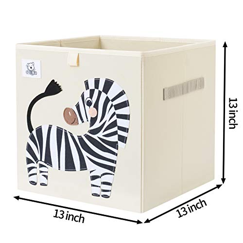 CLCROBD Foldable Animal Cube Storage Bins Fabric Toy Box/Chest/Organizer for Toddler/Kids Nursery, Playroom, 13 inch (Zebra) - color: Zebra